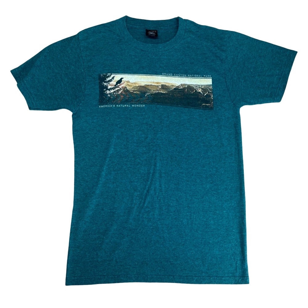 Grand Canyon National Park Graphic Tee Mens Womens Mountain T-Shirt Small Teal
